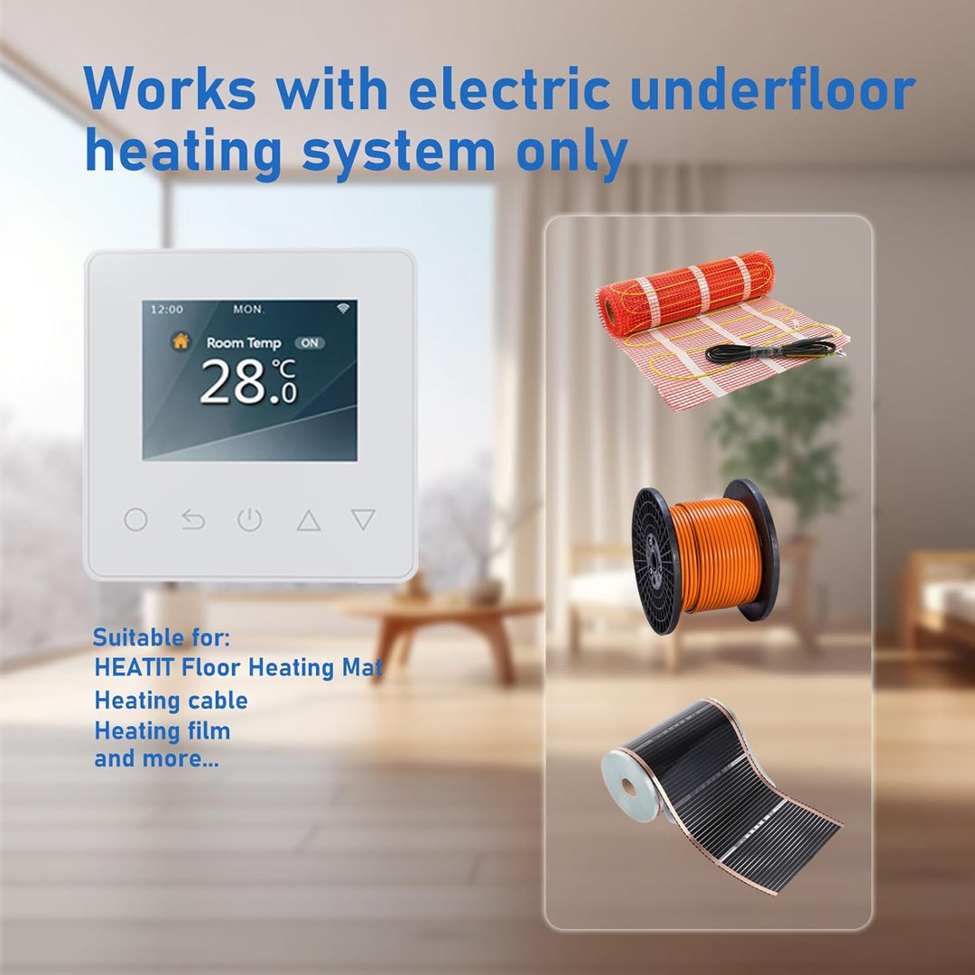Underfloor Heating Thermostat Digital Temperature Controller Weekly Circulation Programmable Floor S