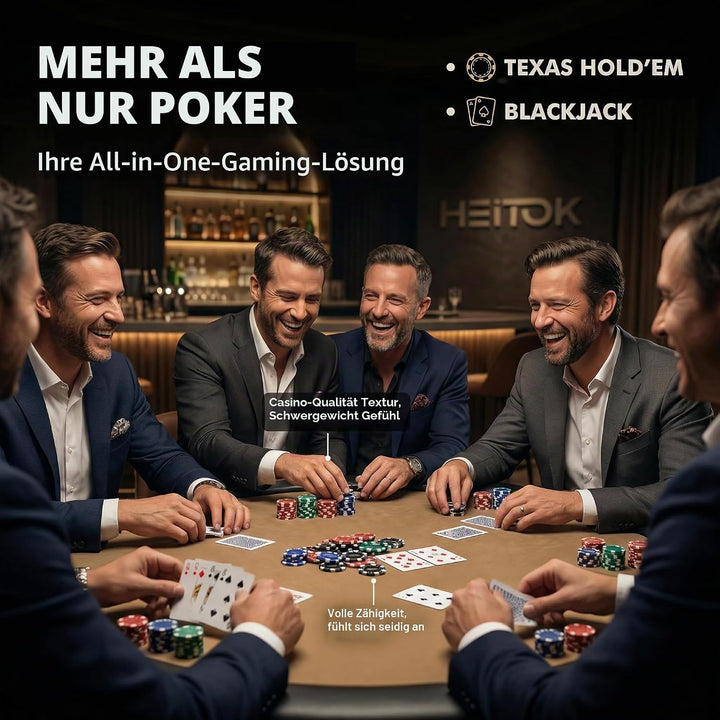 Pokerchips-Set mit Wertangaben, 500 Stück, 11,5 Gramm, nummerierte Chips mit Aluminiumkoffer, von $1