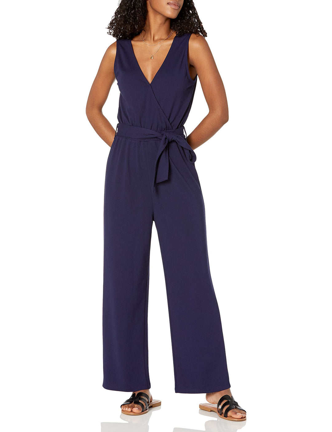 The Drop ärmelloser Wickel-Jumpsuit für Damen, von @caralynmirand M Marineblau, M Marineblau