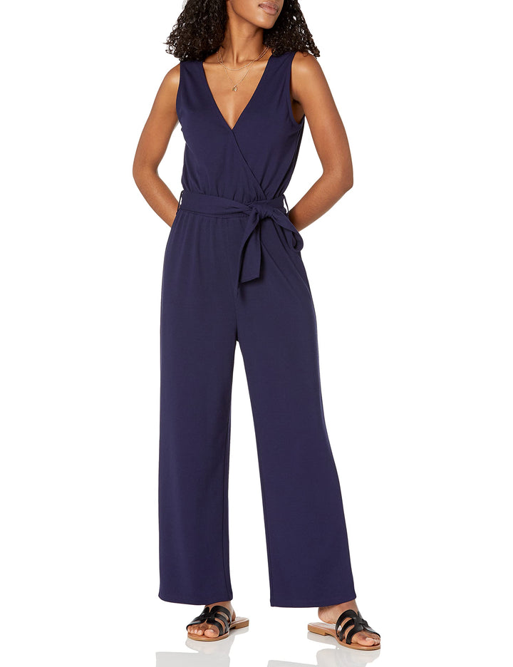 The Drop ärmelloser Wickel-Jumpsuit für Damen, von @caralynmirand M Marineblau, M Marineblau