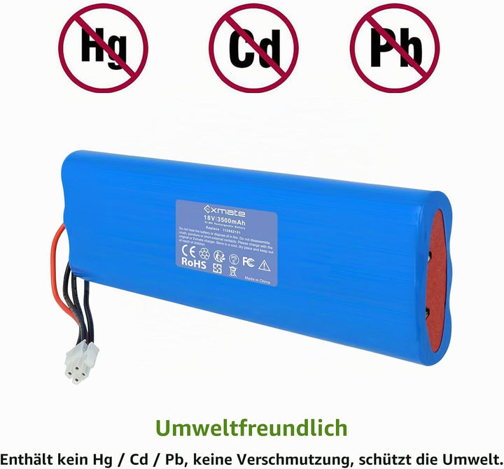 Exmate 18V NiMH 3500mAh Akku kompatibel mit Husqvarna Automower 210AC, 210C, 220AC, 230ACX, 260ACX,