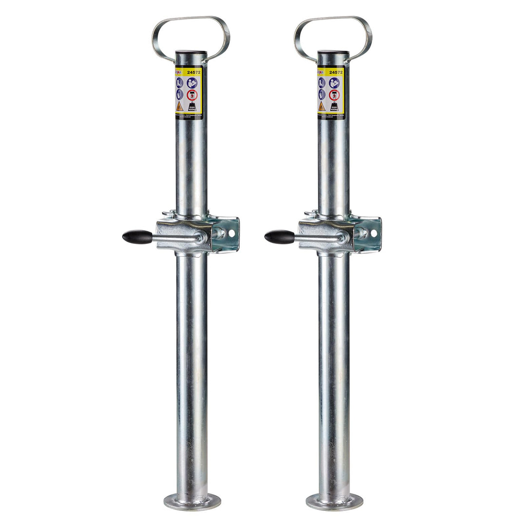 DEMA Anhängerstützen Set 2x70 cm mit Halterungen, Stützfuss, Stützen 450 kg, stabiles, dickwandiges