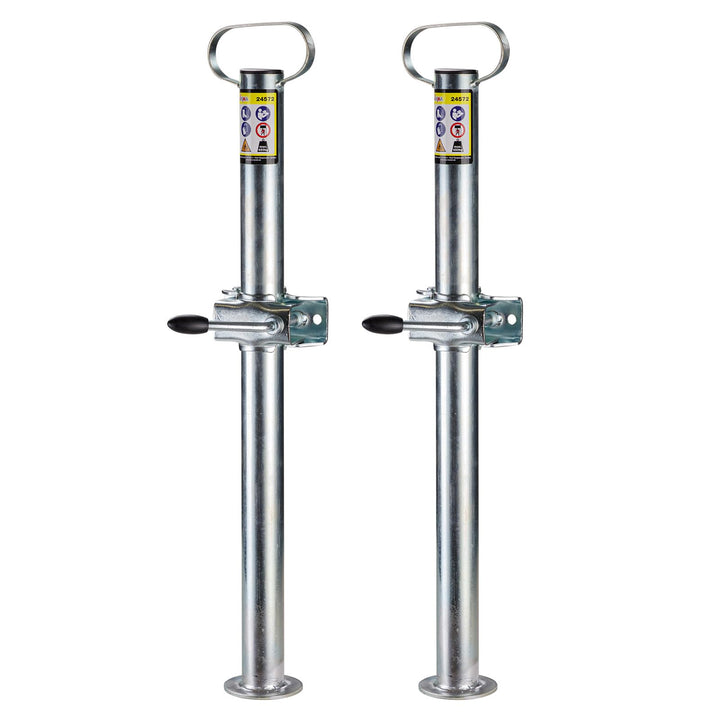 DEMA Anhängerstützen Set 2x70 cm mit Halterungen, Stützfuss, Stützen 450 kg, stabiles, dickwandiges