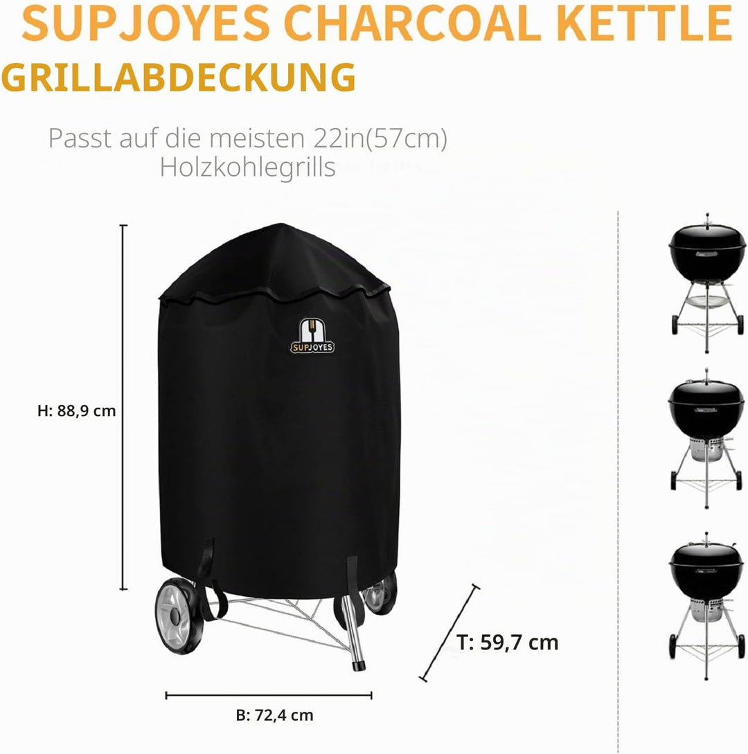 Grill Abdeckung für Weber Holzkohlegrills, 57 cm Grill Abdeckhaube für Weber Kugelgrill Grillabdecku