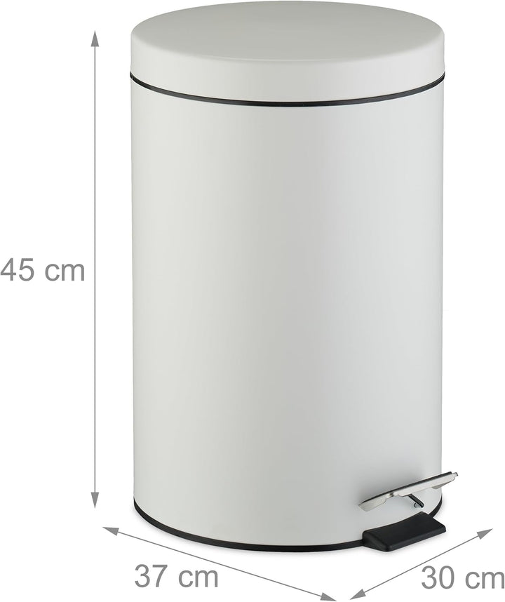 Relaxdays Mülleimer Küche, 20 Liter, mit Deckel, entnehmbarer Inneneimer, Fusspedal, mattes Design,