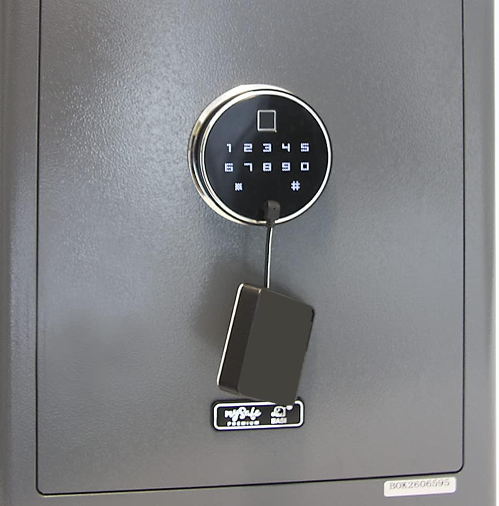 mySafe Premium 450 | elektronischer Schrank-Tresor | Zahlencode & Fingerscan | modernes Design | hoh