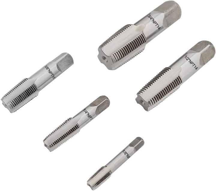 Gunpla NPT Rohrgewindebohrer Set Form C-G, 5tlg. G1/8", G1/4", G3/8", G1/2", G3/4" Zoll, Legierter S