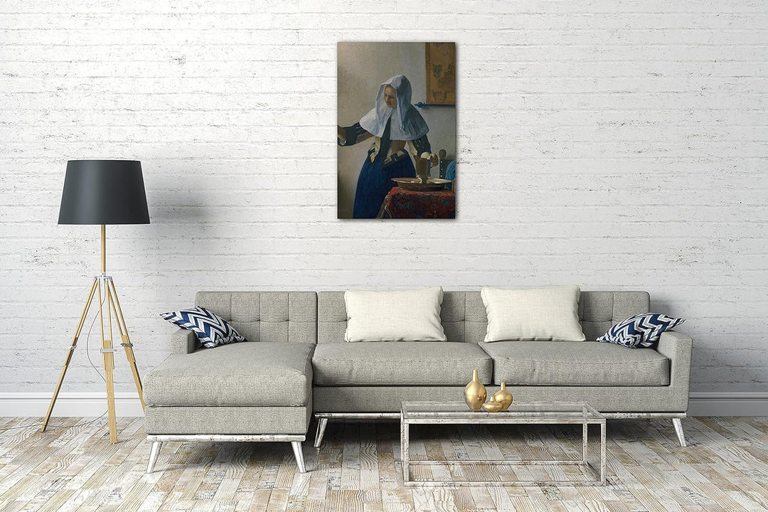 Printed Paintings Leinwand (60x80cm): Johannes Vermeer - Junge Frau mit einem Wasserkrug 60x80 cm, 6