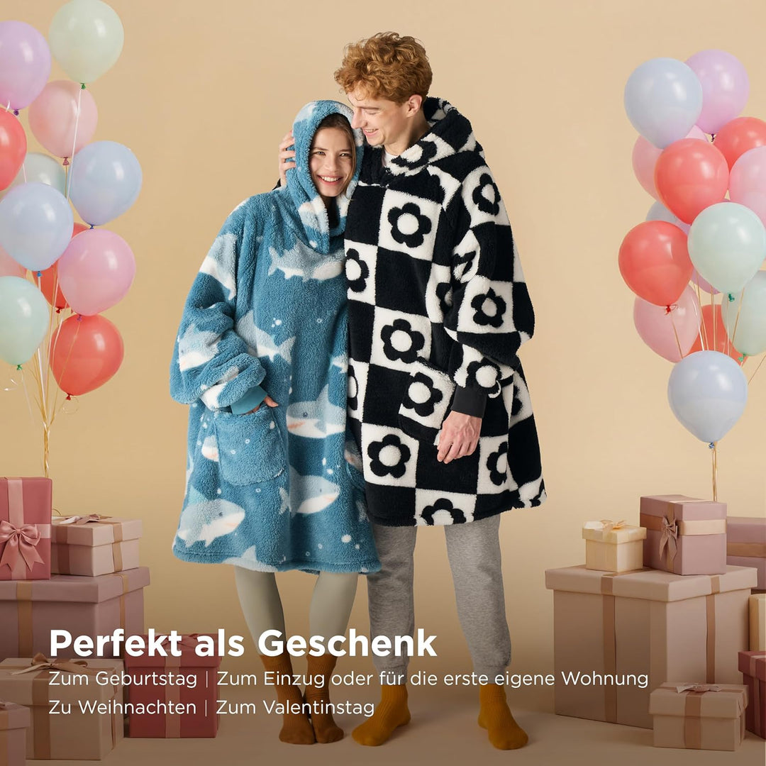 BEDSURE Decke mit ärmeln Kuscheldecke, Weihnachtsgeschenke Geschenke für Frauen Frau Hoodie Decke Da