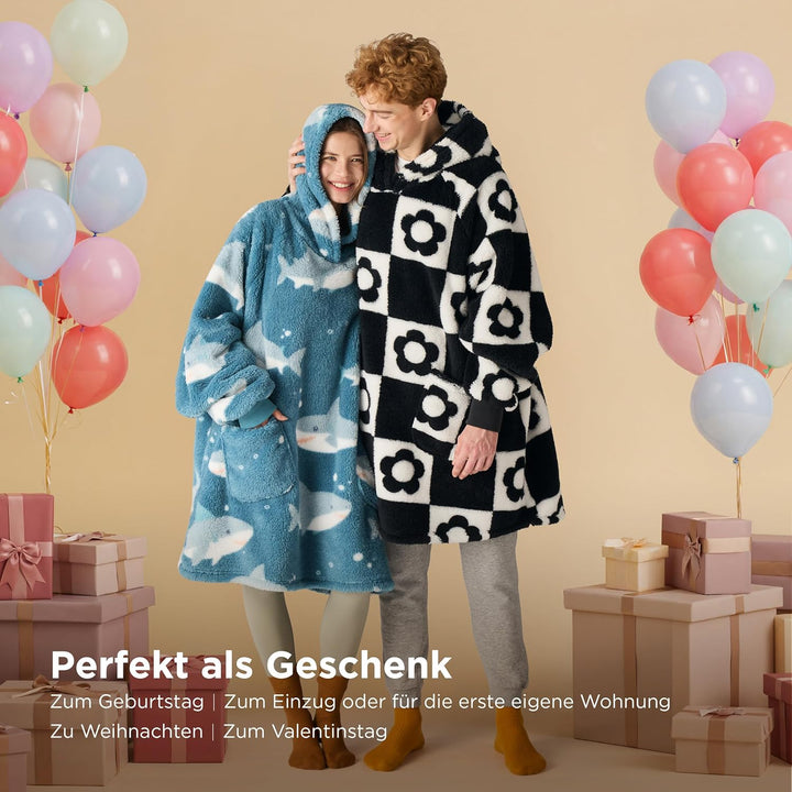 BEDSURE Decke mit ärmeln Kuscheldecke, Weihnachtsgeschenke Geschenke für Frauen Frau Hoodie Decke Da