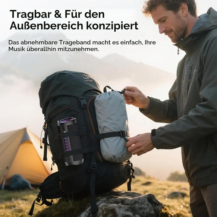 coioc Bluetooth Lautsprecher mit Licht, Bluetooth 5.4 Musikbox,25W Dual Lautsprecher, LED Anzeige &amp;