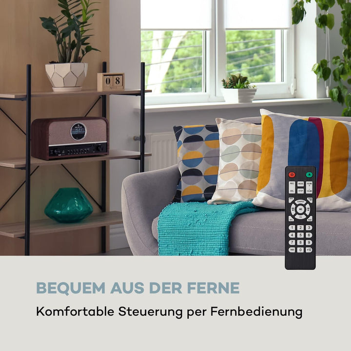 Auna Tragbarer DAB-Radio-CD-Player für Zuhause, FM/DAB/DAB+ Radio mit Bluetooth + AUX, Stereoanlage,
