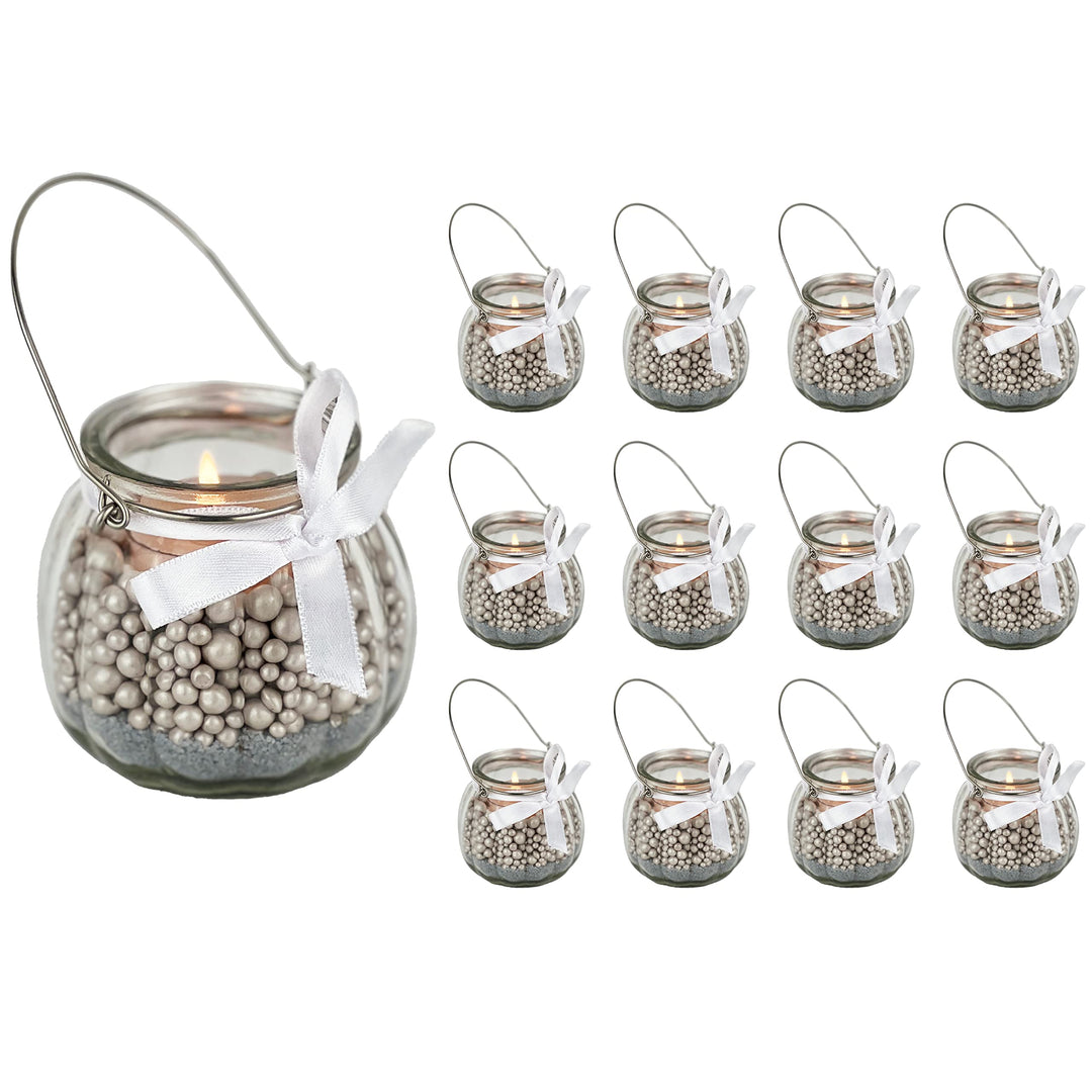 casavetro Teelichtgläser Set Kerzenhalter Glas (12 er Pack) Teelicht Kerzen Windlicht Hochzeit Party