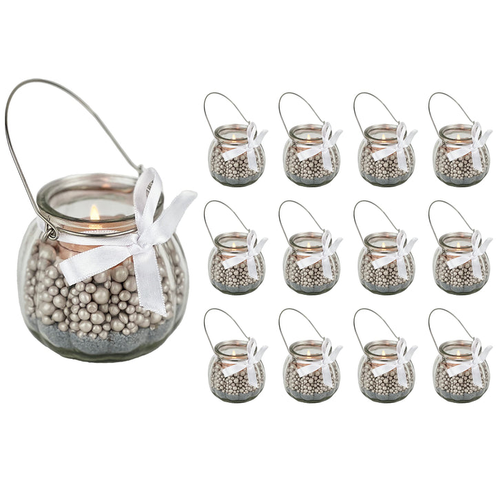 casavetro Teelichtgläser Set Kerzenhalter Glas (12 er Pack) Teelicht Kerzen Windlicht Hochzeit Party