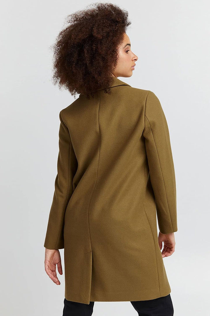 ICHI IHJANNET JA4 Damen Steppmantel Wintermantel Winterjacke Kurzmantel mit Reverskragen und Knöpfen