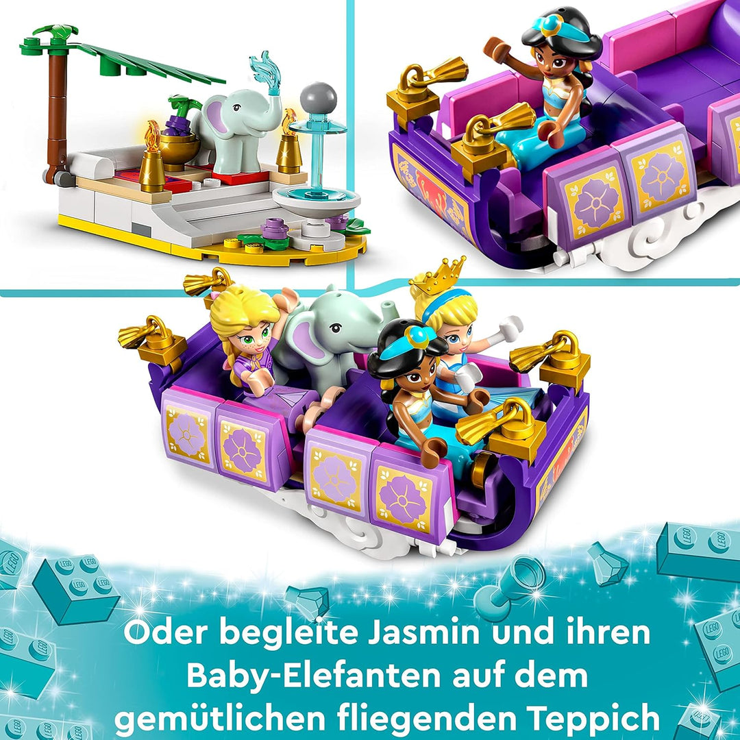 LEGO 43216 Disney Prinzessinnen auf magischer Reise Spielzeug mit Cinderella, Jasmine, Rapunzel Mini