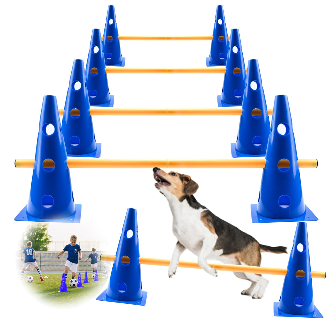 Agility Set Hunde Gross Cavaletti Hunde Steckhürdenset Kinder Hindernisse für Pferde Hundeparcours K