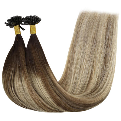YoungSee Bonding Extensions Echthaar Balayage Keratin Bondings Echthaar 45cm Extensions Echthaar Bon