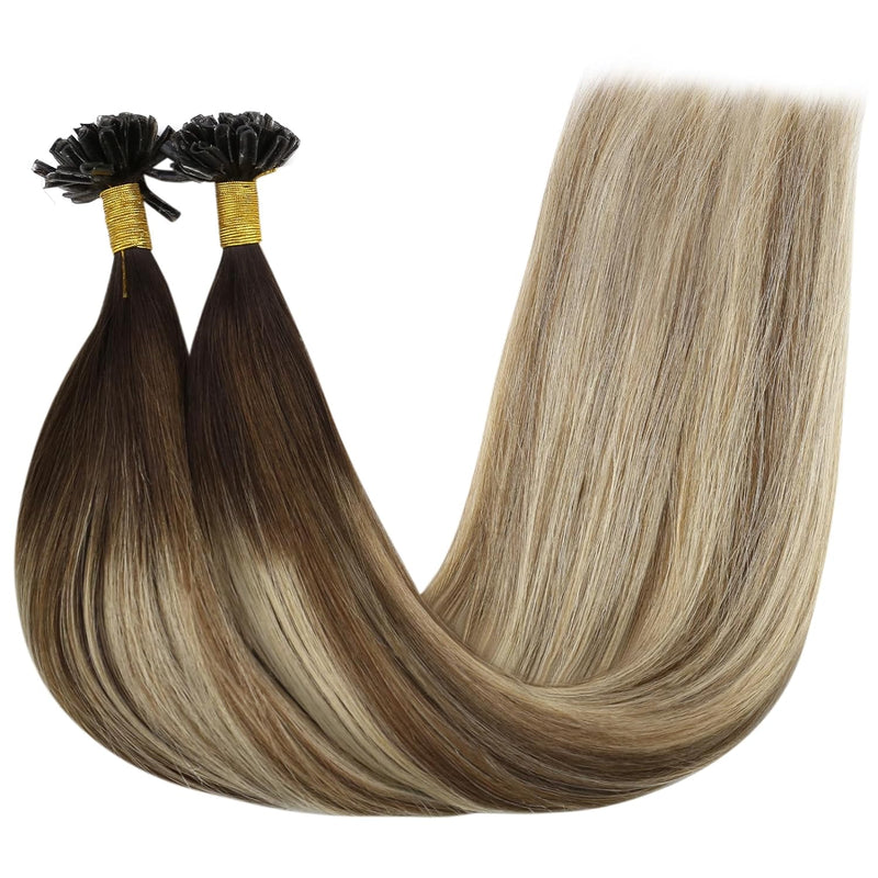 YoungSee Bonding Extensions Echthaar Balayage Keratin Bondings Echthaar 45cm Extensions Echthaar Bon