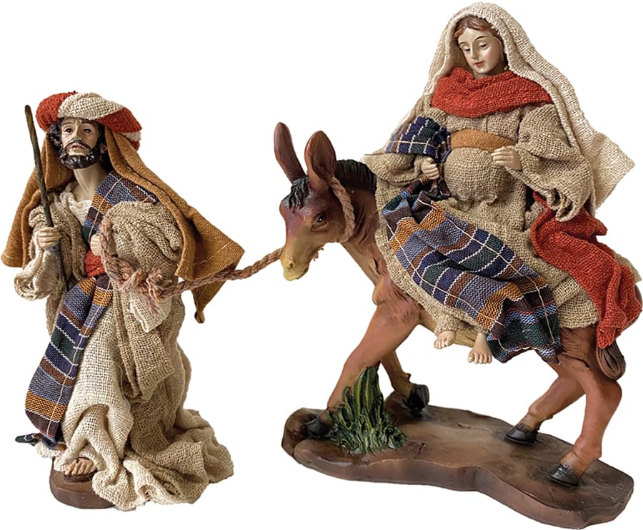FADEDA 2X Herbergssuche/Höhe:16 cm/handbemalt/detailgetreue Krippen Figuren - Weihnachten Tisch Deko