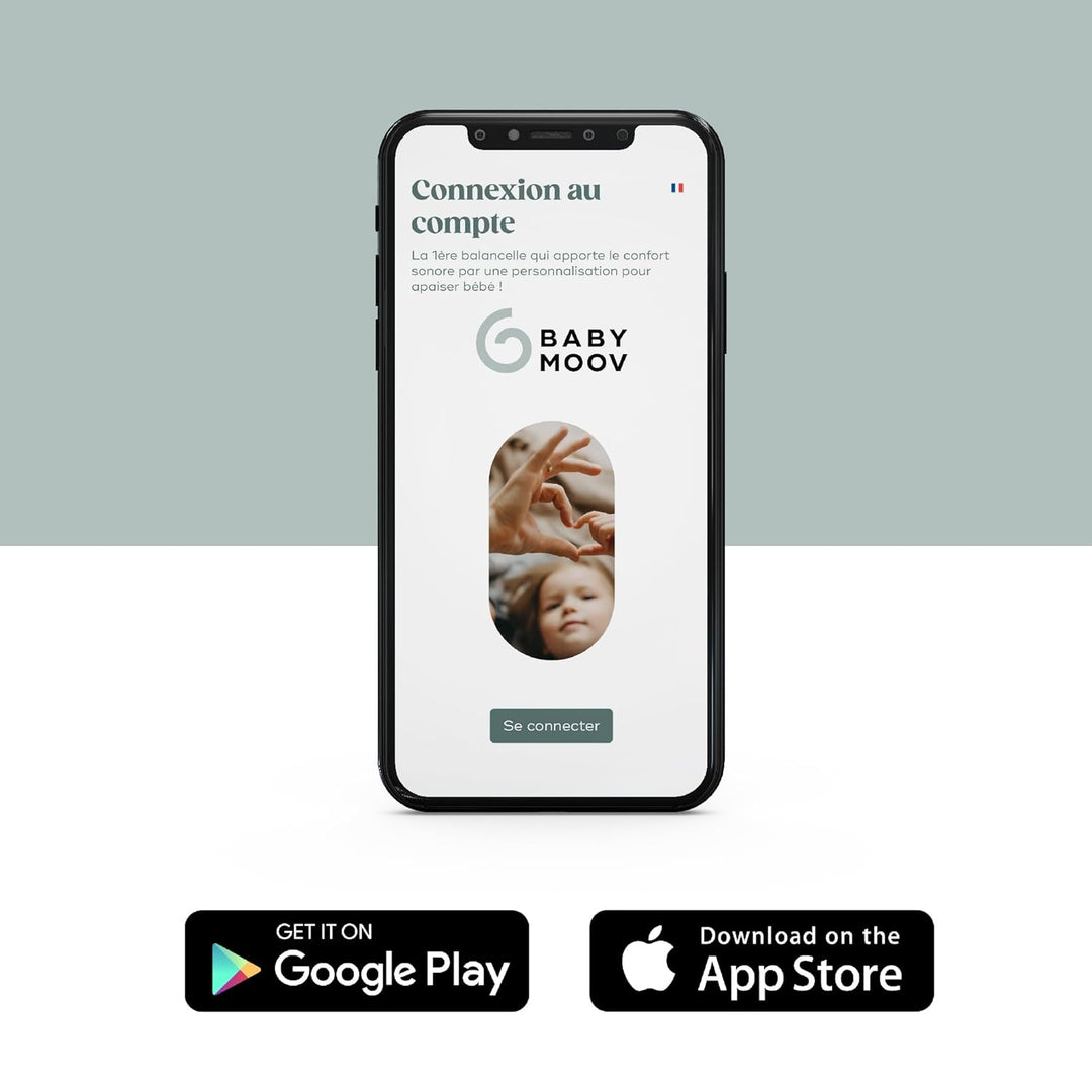 Babymoov elektrische Babyschaukel Swoon Evolution Connect Mocca - mit Smartphone App - Musikstreamin