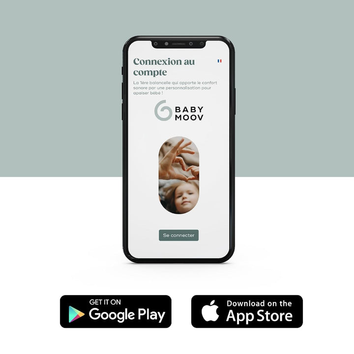 Babymoov elektrische Babyschaukel Swoon Evolution Connect Mocca - mit Smartphone App - Musikstreamin