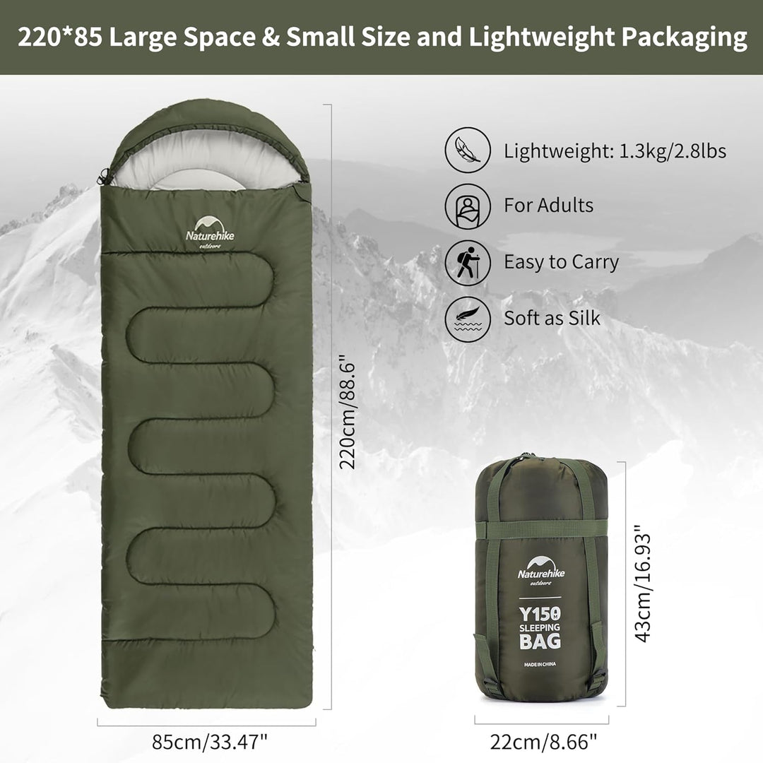 Naturehike Schlafsack mit Kapuze Deckenschlafsack für Camping, Leicht & Bequem, Ideal für Outdoor-Ab