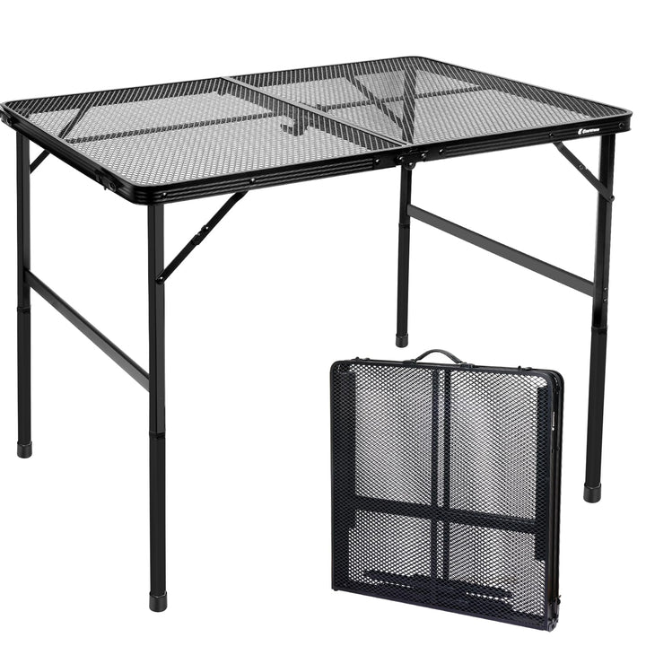 E EASTSTORM Campingtisch Klappbar 120×60cm，Gartentisch，Grilltisch mit Metallgitterplatte，Leicht und