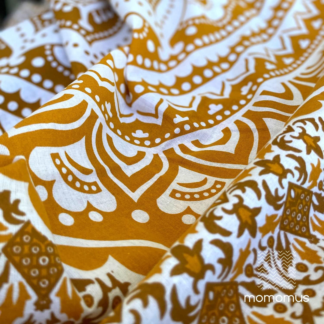 MOMOMUS Pareo oder Strandtuch Gross, 100x200, XL - Mit Mandala-Motiv - Stranddecke Sandfrei Sanddurc