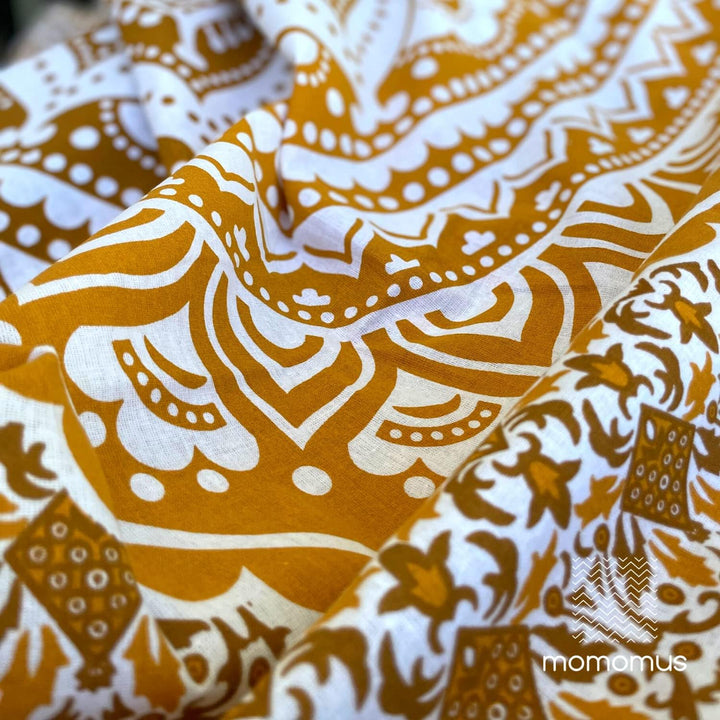 MOMOMUS Pareo oder Strandtuch Gross, 100x200, XL - Mit Mandala-Motiv - Stranddecke Sandfrei Sanddurc