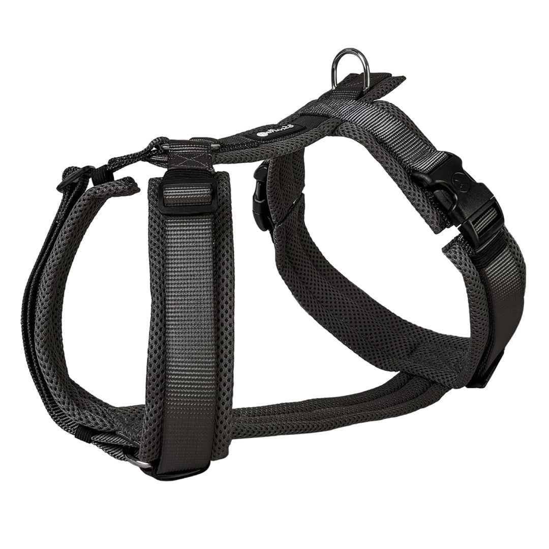 Petlando Hundegeschirr weich gepolstert mit Mesh, stufenlos verstellbar, bequemer Y-Comfort-Sitz, Br