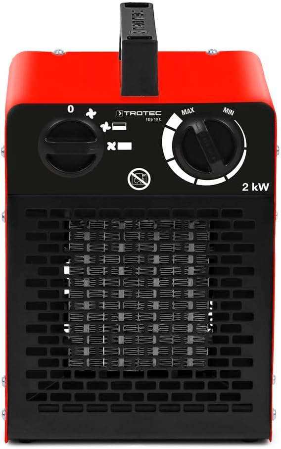 TROTEC Keramik Heizlüfter TDS 10 C – Heizleistung 1 kW / 2 kW – Elektroheizer Luftmenge 140 m³/h – E