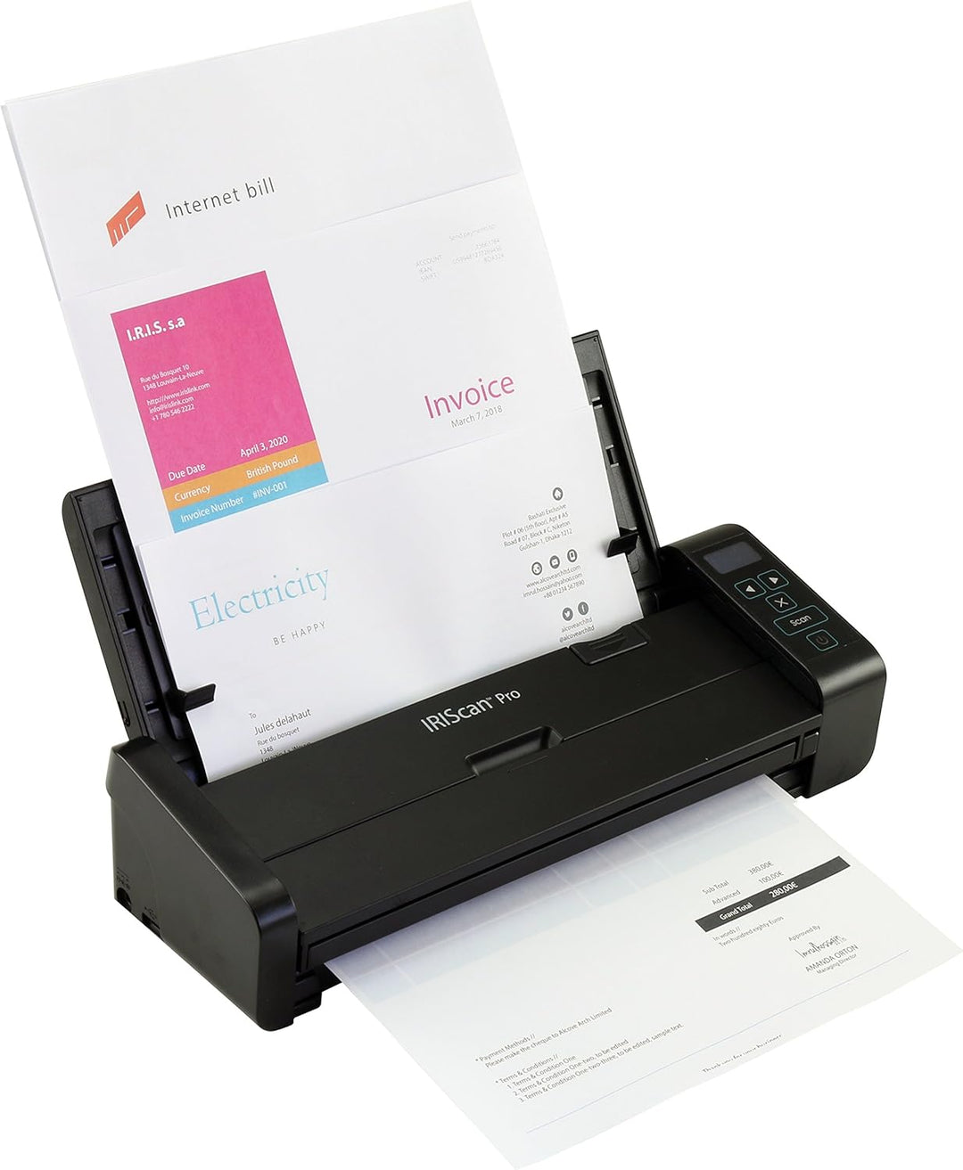 IRIS IRISCAN Pro 5 Duplex ADF20 Seiten Scanner (25PPM - USB3.0 - Netzbetrieb - Buttonmanager mit Sma