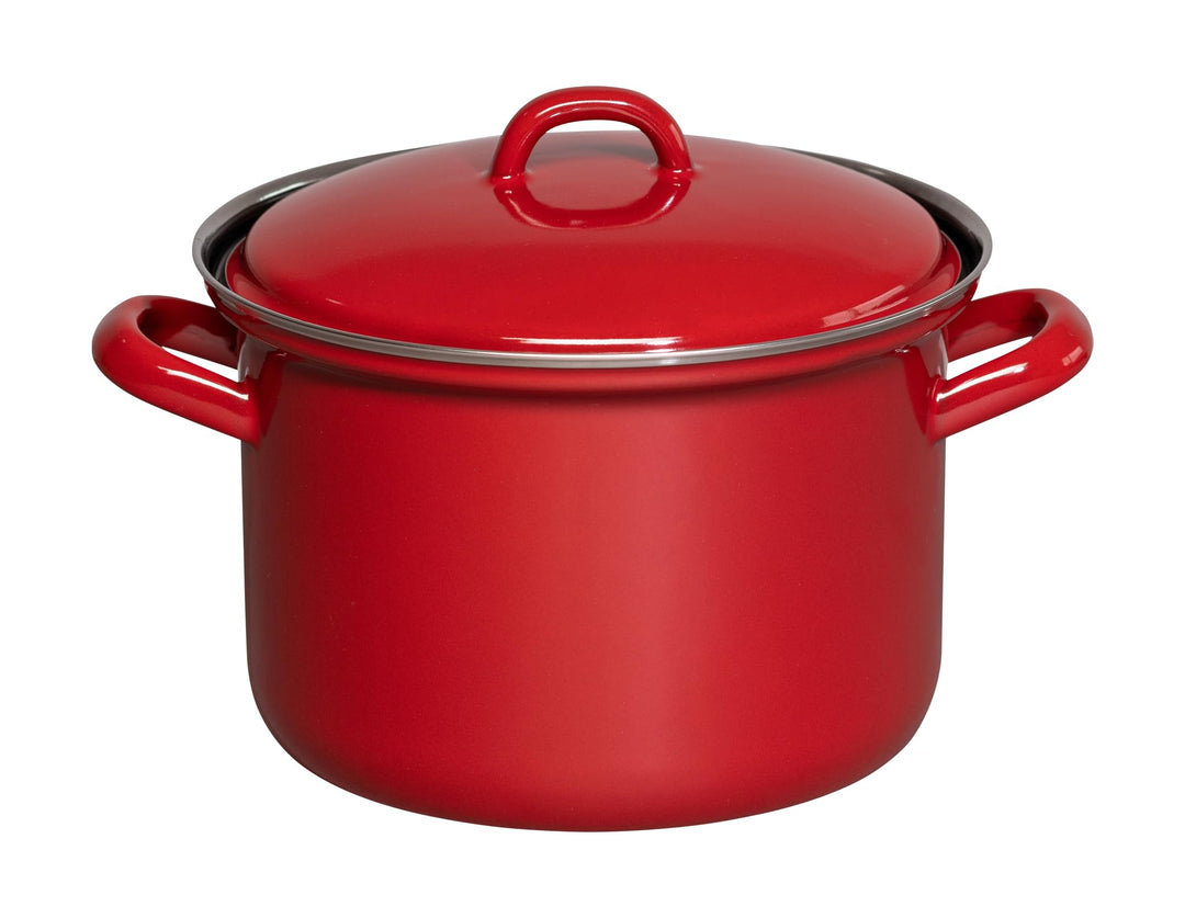 Riess, 0122-020, Fleischtopf mit Deckel. 16cm, 1.5L, Classic, COLOR ROT, LBH 22,9 x 17,6 x 15,5cm, G