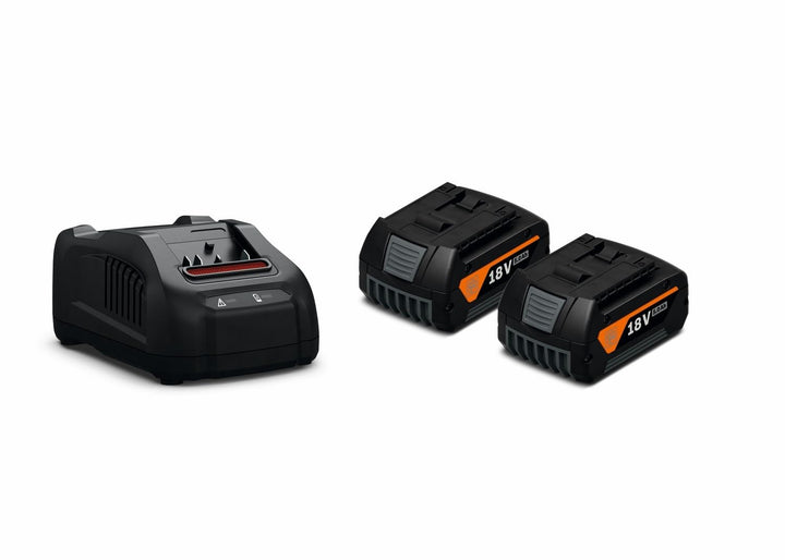 FEIN Akku-Starter-Set GBA 18 V 5.0 Ah AS- 2 Li-Ionen Akkus mit Ladegerät GAL 1880 CV. Für alle Akku-
