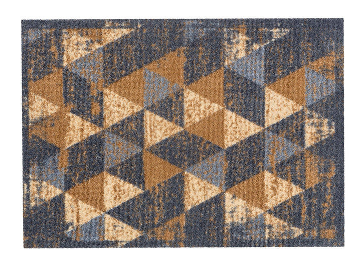 Astra rutschfeste Sauberlaufmatte innen - Dreiecke grau-braun 50 x 70 cm - Wohnraum Fussmatte Design