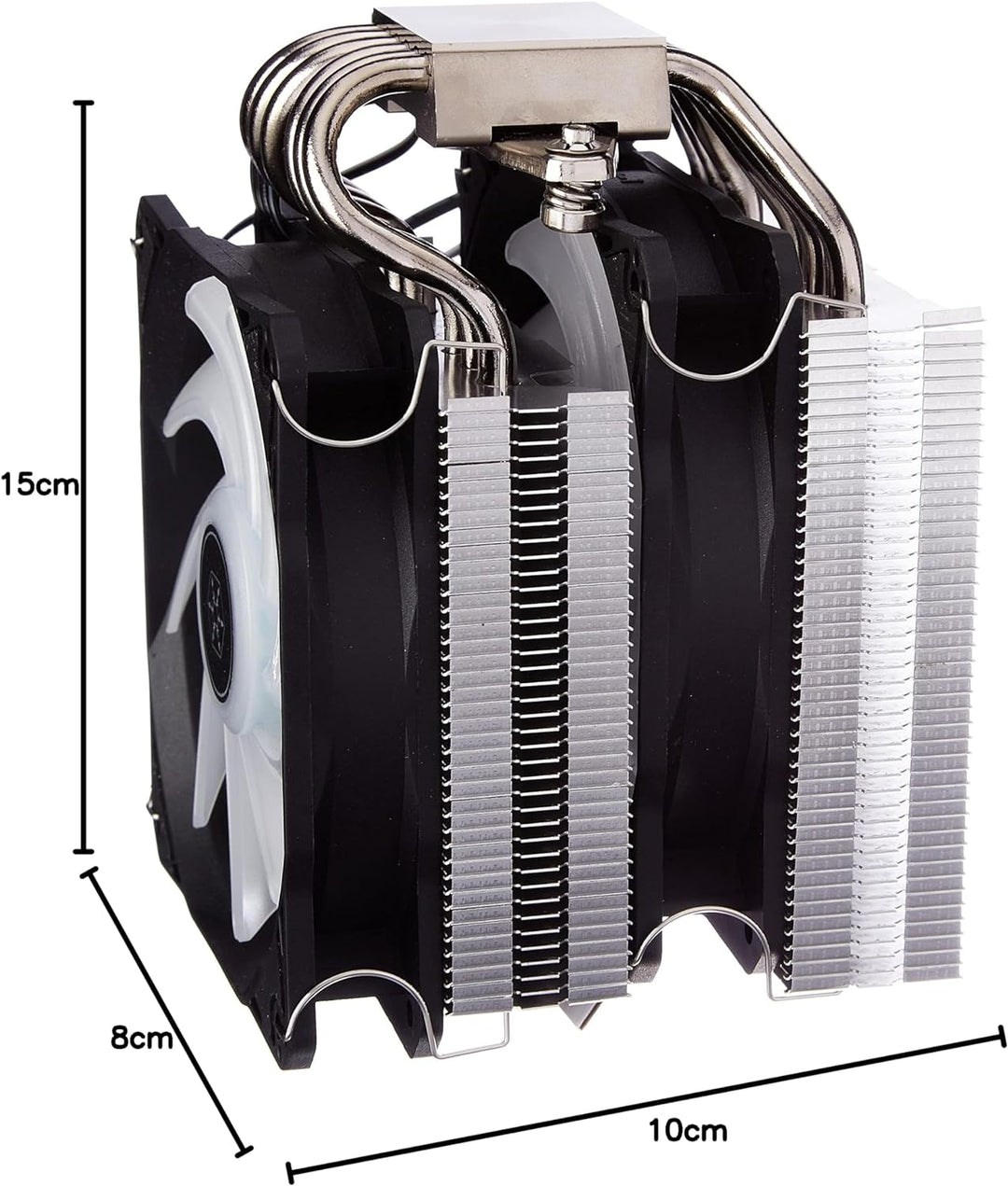 SilverStone Technology SST- HYD120-ARGB-V2 - Hydrogon Dual-Tower-CPU-Kühler mit 6 Wärmerohren und du