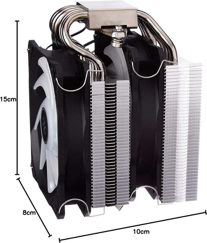 SilverStone Technology SST- HYD120-ARGB-V2 - Hydrogon Dual-Tower-CPU-Kühler mit 6 Wärmerohren und du