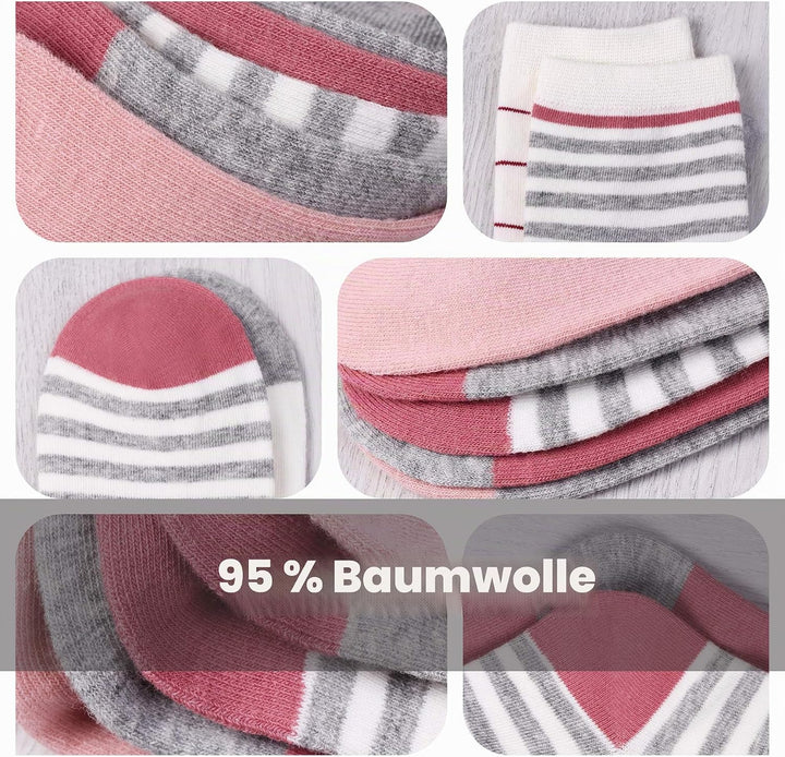 L&amp;K-II 10er Kindersocken Mädchen Sneakersocken Baumwolle Mehrfarbig bunt Frühling Herbst 2823 27-30