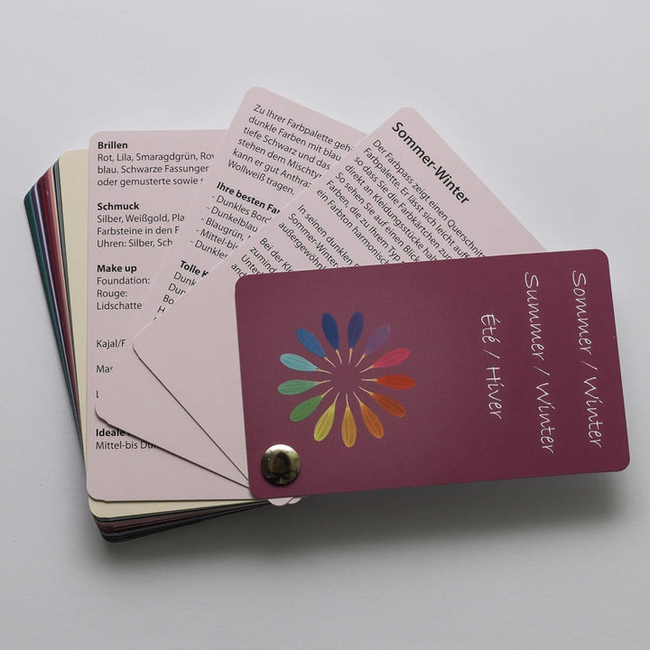 Farbpass Sommer/Winter Mischtyp (Cool Summer/Winter) als Fächer mit 30 typgerechten Farben zur Farba