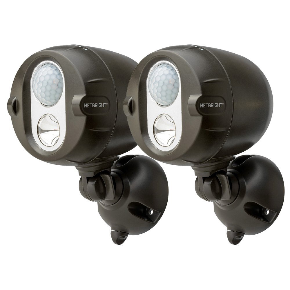 Mr Beams NetBright batteriebetriebener LED Spot mit Bewegungssensor und per Funk koppelbar braun MBN