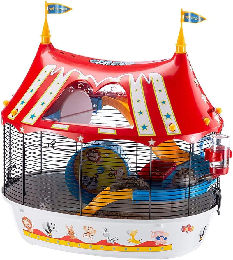 Ferplast Hamsterkäfig, CIRCUS FUN Nagerkäfig, Kleintierkäfig, Hamsterzubehör inklusive, 50 x 34 x h