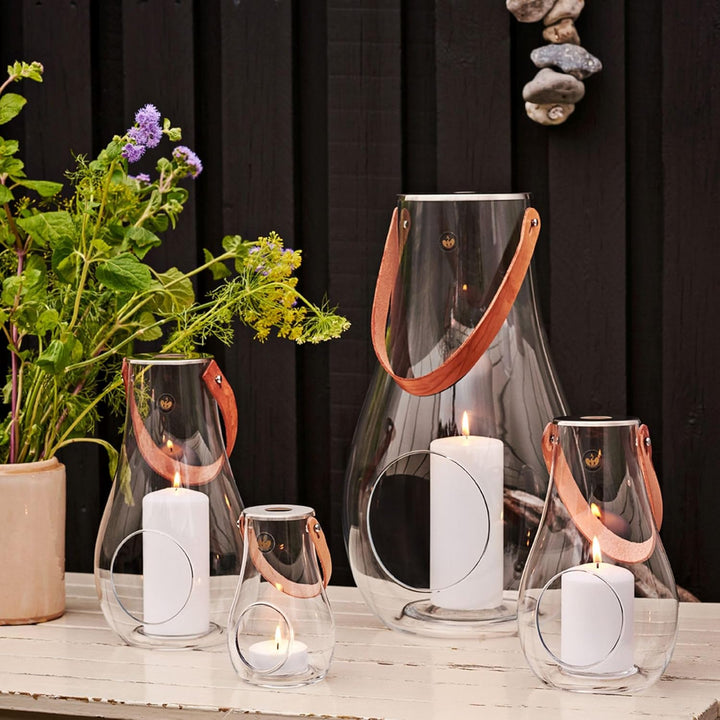 Holmegaard Laterne H16.5 cm Design with Light aus mundgeblasenem Glas, klar Klar H16,5 cm, Klar H16,