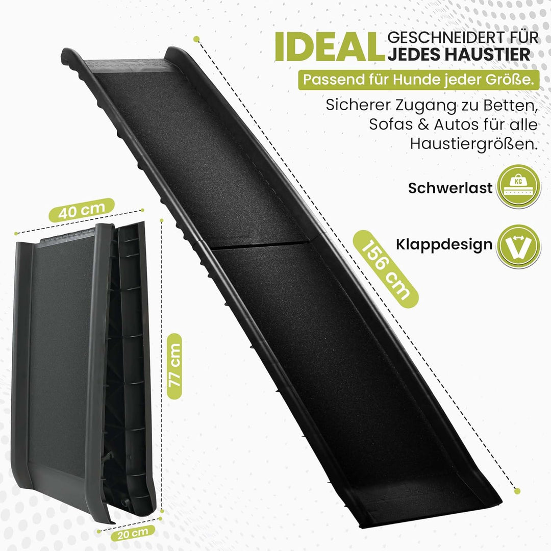 all Pets United® Hunderampe klappbar Hundetreppe Hunde- & Katzentreppe Rampe Einstiegshilfe für Koff