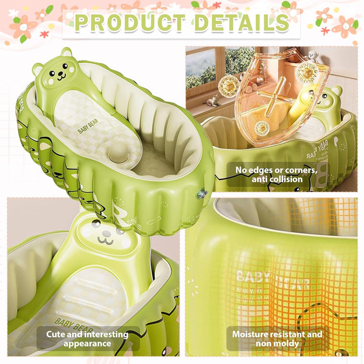 Faltbare Aufblasbare Babybadewanne aus sicherem Material, Rutschfeste Badewanne für Babys 0-12 Monat