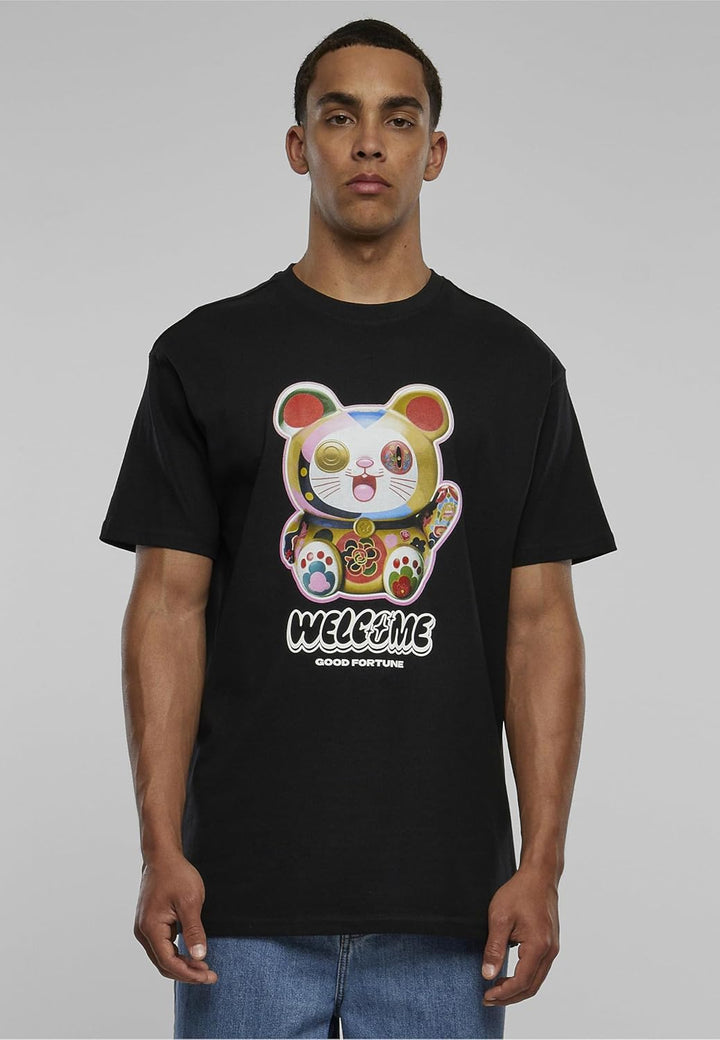 Mister Tee Herren Welcome Cat Heavy Oversize Tee XS Schwarz, XS Schwarz