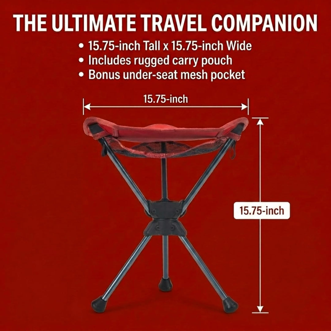 GRAND TRUNK Kompass 360° Hocker | Tonrot | Tragbarer Drehhocker | Tragetasche im Lieferumfang enthal