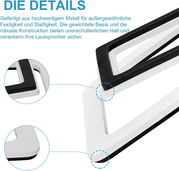 Sanyun SW601 Metall Tischlautsprecher Ständer für kompakte 2''-3'' Lautsprecher, gekippte Stahl Dämp