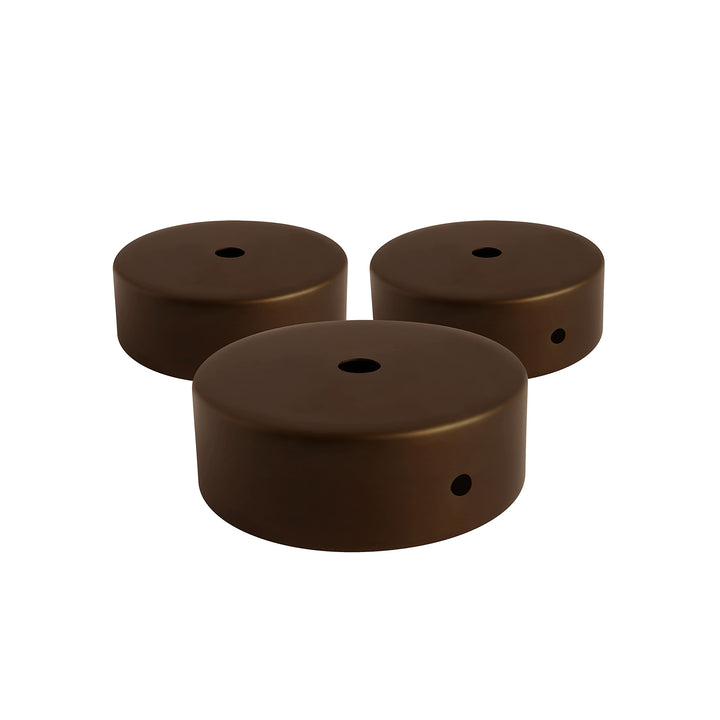 AMARCORDS - 3 Baldachin rosetten aus Metall, Farbe CORTEN, Lampengehäuse komplett mit Kabelklemmenzu