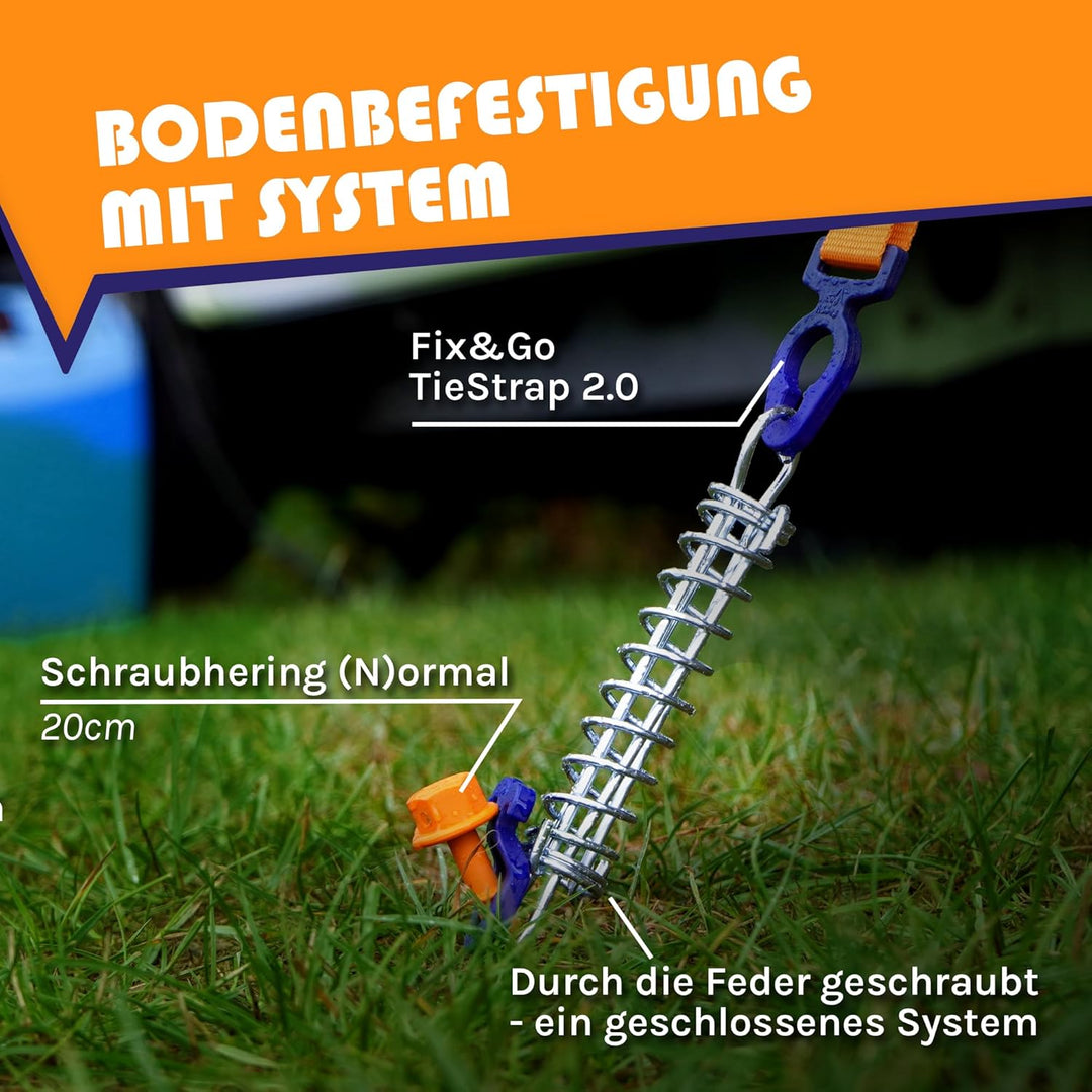 Peggy Peg – 12 Stück Schraubheringe Normal 20cm – Erdschrauben für weiche bis Harte Böden (85% Aller